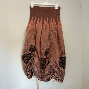 Strapless rose cocktail dress